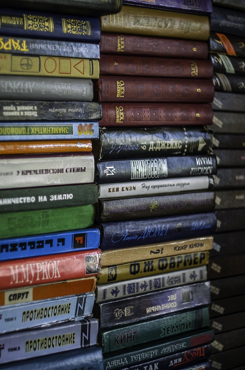 books, pile, literature